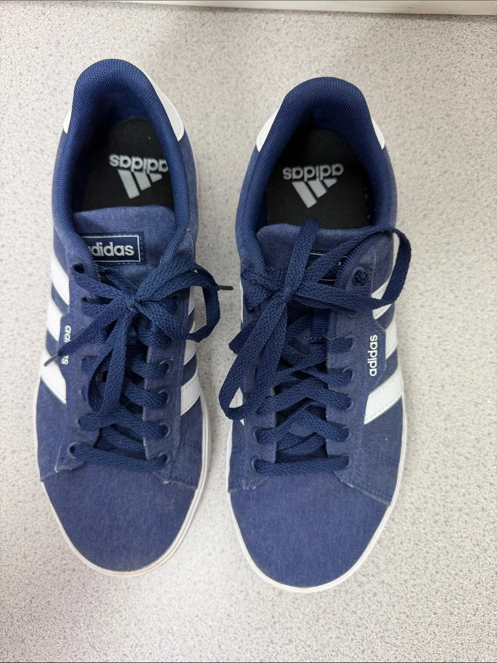 adidas Navy and White Low-Top Sneakers